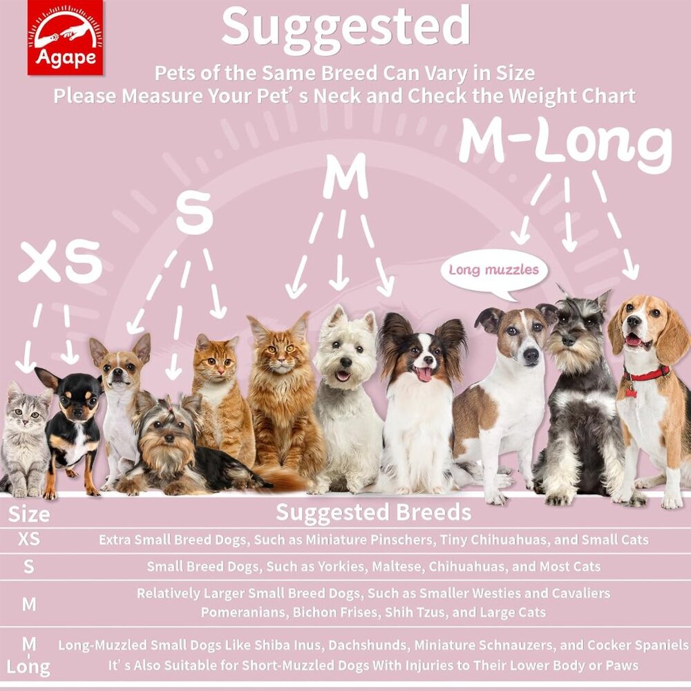 Agape Soft Dog Cone for Small Dogs & Cats, Comfy Dogs Recovery Collar After Surg - Picture 3 of 6